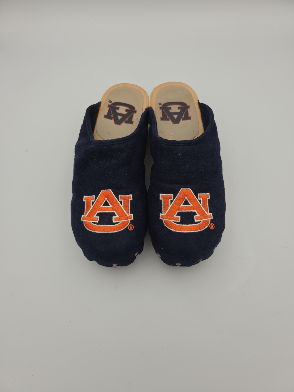 Womens's Auburn Tigers Navy Slip-On Clogs with Orange Logo Size 7